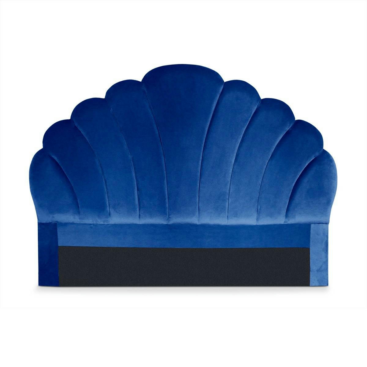 MERMAID - Tête de lit 140 cm velours bleu