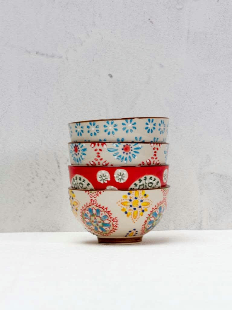 BOHEMIAN - Set de 4 petits bols en céramique multicolore