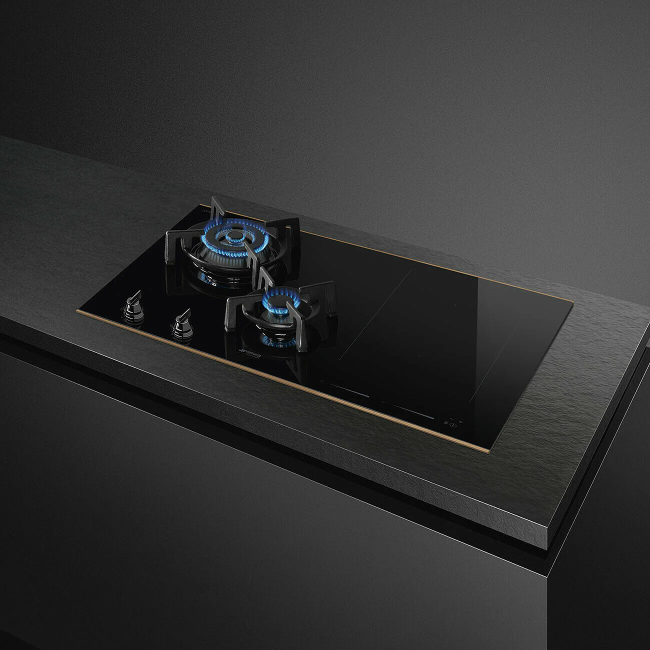 75cm Dolce Stil Novo Mixed Fuel Hob Copper Trim