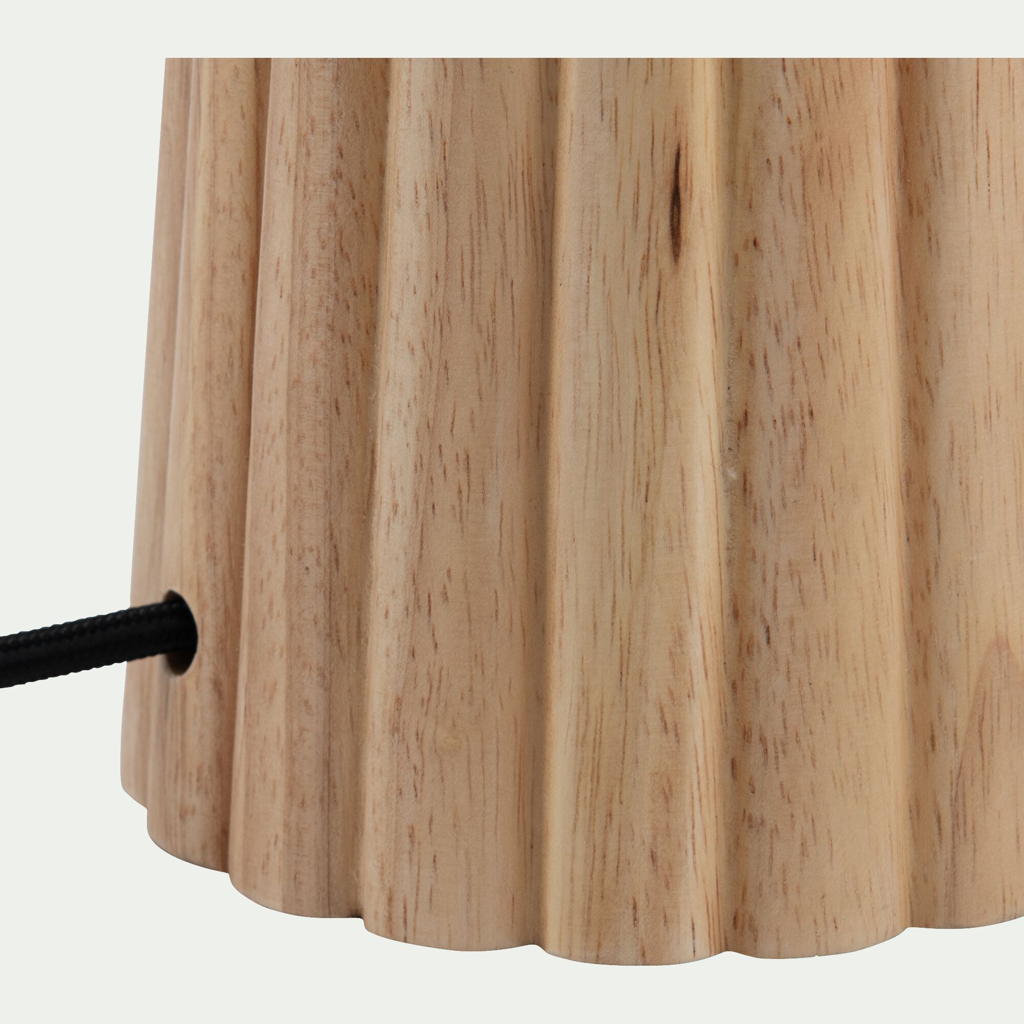 LAGIA - Pied de lampe électrifié en hévéa H38cm - bois clair