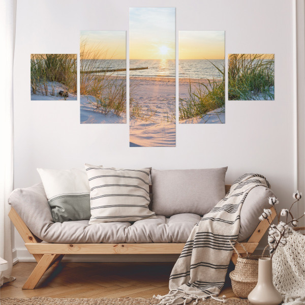 Obraz Wieloczęściowy MORZE Wydmy Plaża 3D 150x90cm