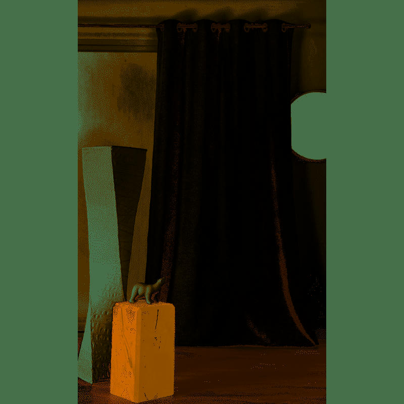 - Rideau obscurcissant aspect laine chinée polyester ecru 140x250 cm