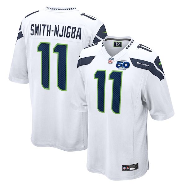 Jaxon Smith-Njigba Seattle Seahawks Nike 50th Season Game Jersey - White/Royal