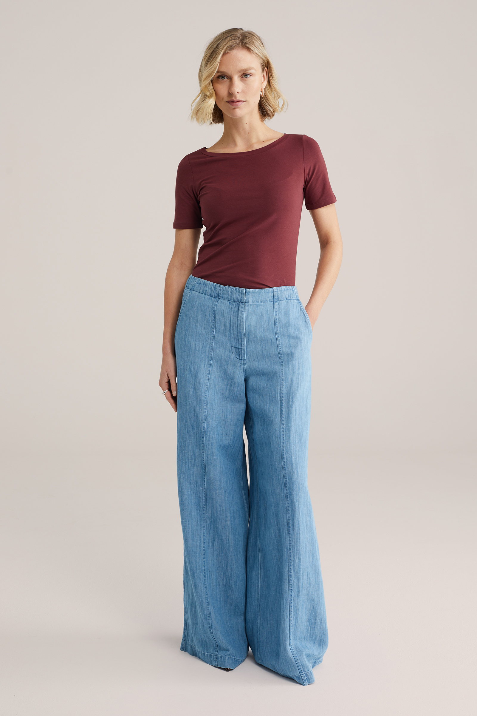 Dames T-shirt met boothals