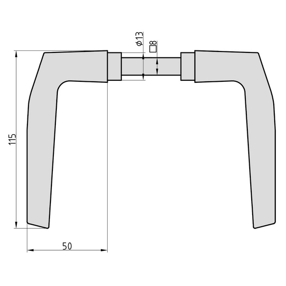 Türgriff, aluminium, silberfarben