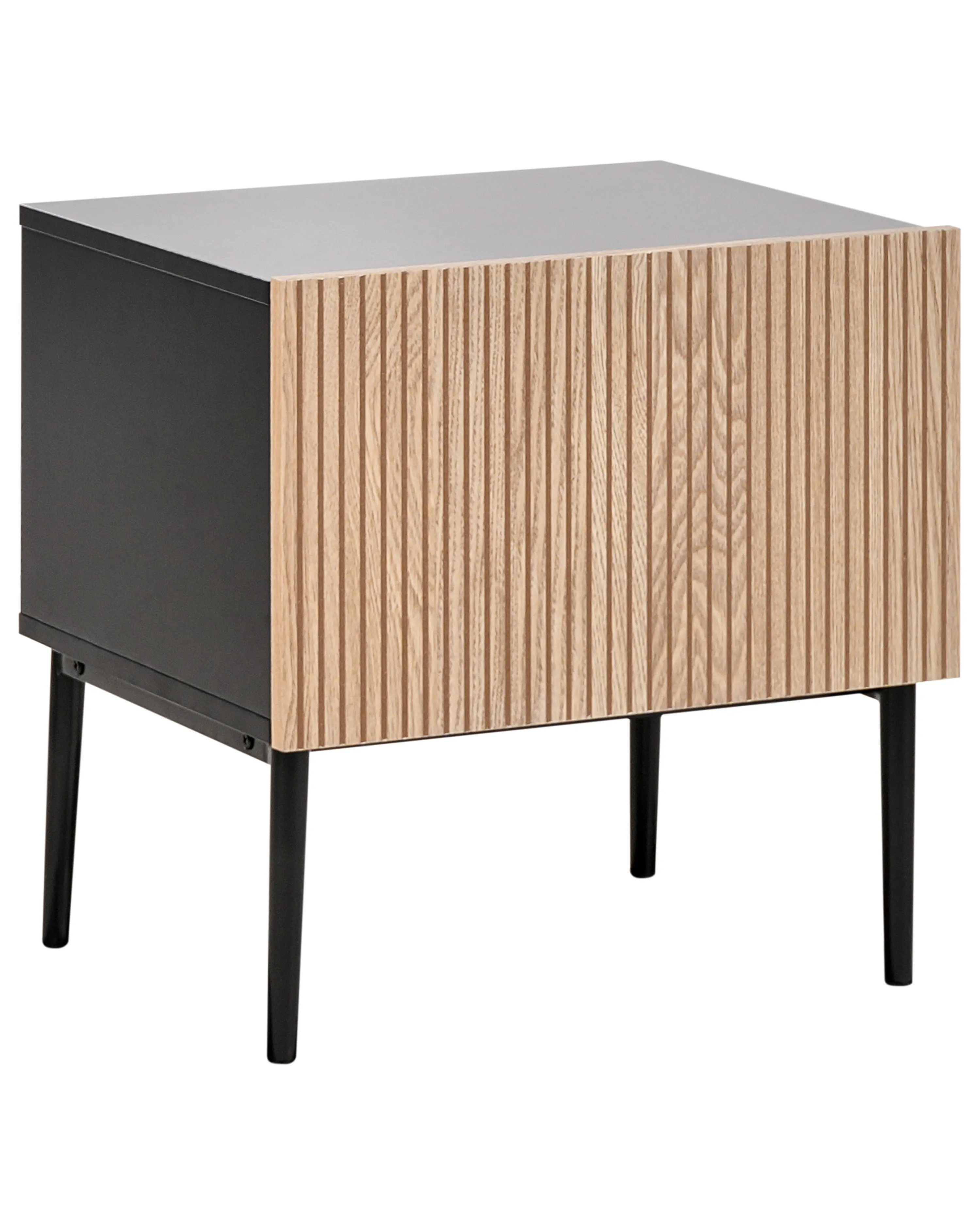 2 Door Sideboard BLYTHE Natural Ash Wood Black