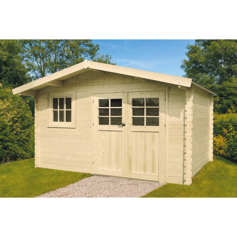 Abri de jardin en bois Linz traité 34 mm 3,88 x 3,88 m SOLID