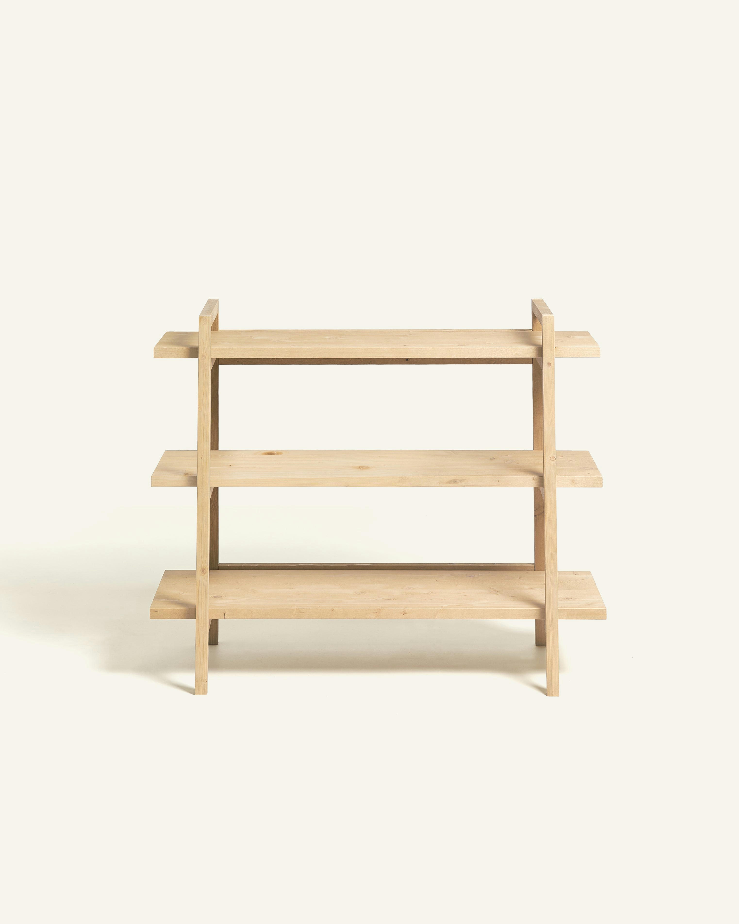 MARLENE - Etagère d’entrée en bois d’épicéa en couleur beige