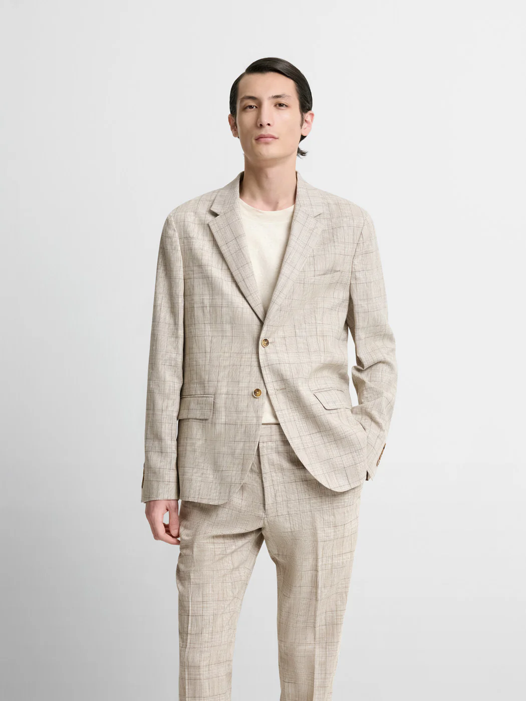 Veste de costume slim à carreaux