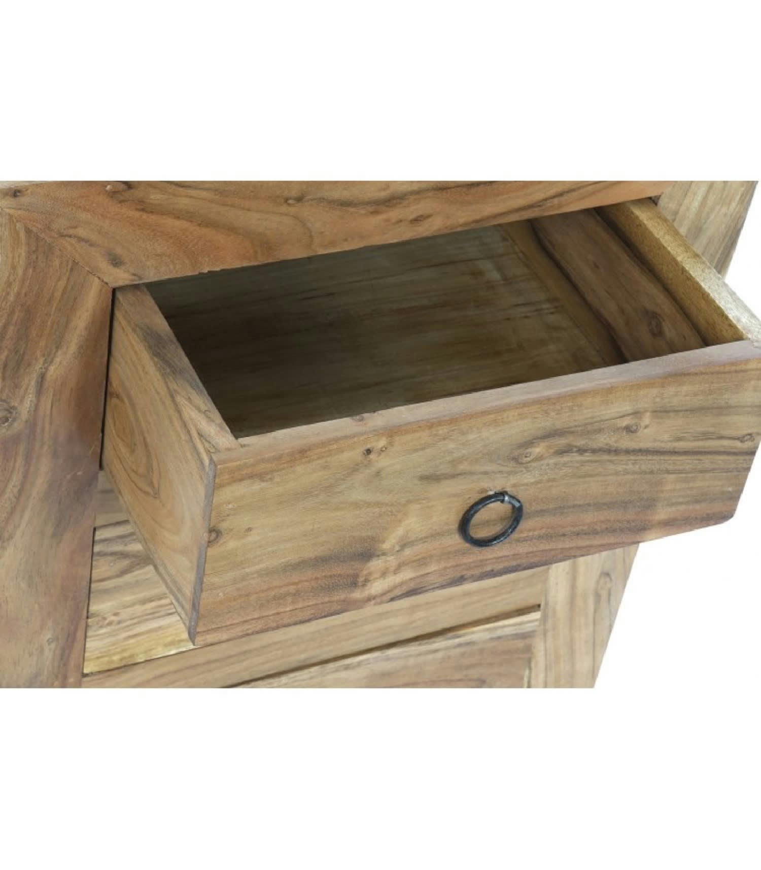 ACACIA - Table de chevet en bois massif d'acacia 3 tiroirs