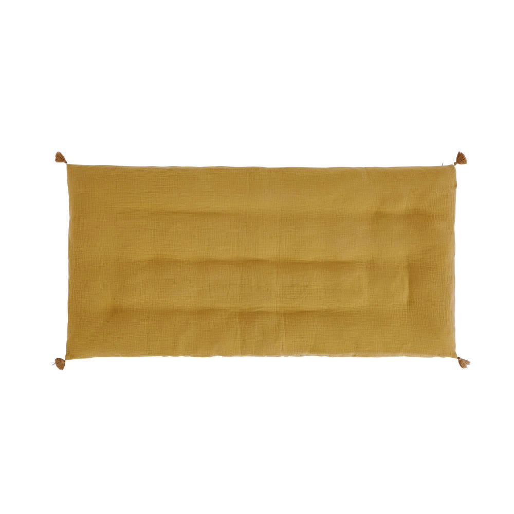 - Housse de matelas de sol en gaze de coton bio ocre 60x120