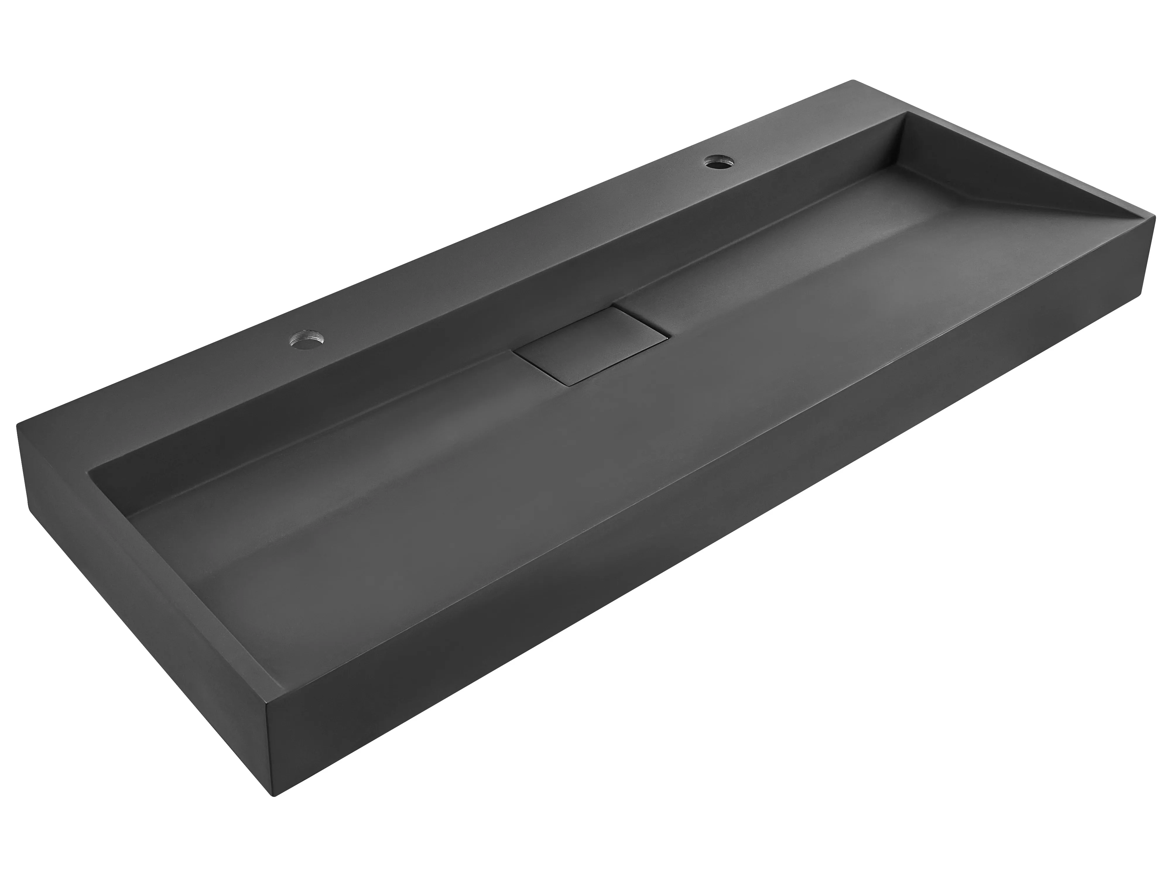 Wall Hung Double Basin QUENKO 1200 x 460 mm Mineral Cast Black