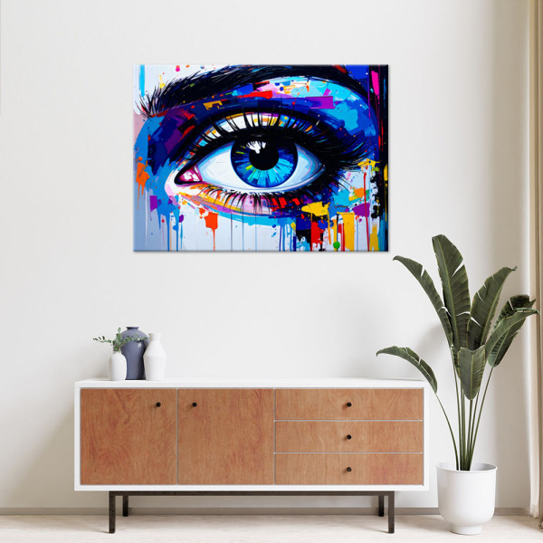 Obraz do sypialni salonu, Portret Oko Kobiety Abstrakcja 30x20