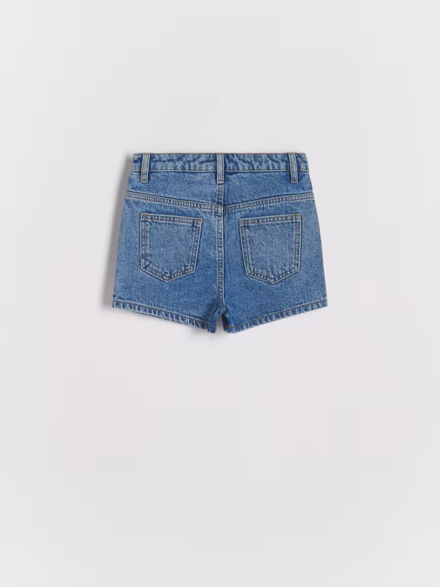 Denim Shorts With Wash Effect