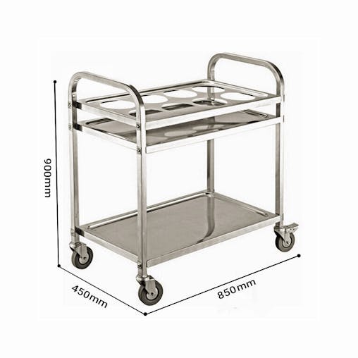 SOGA 2X 2 Tier Stainless Steel 8 Compartment Seasoning Trolley