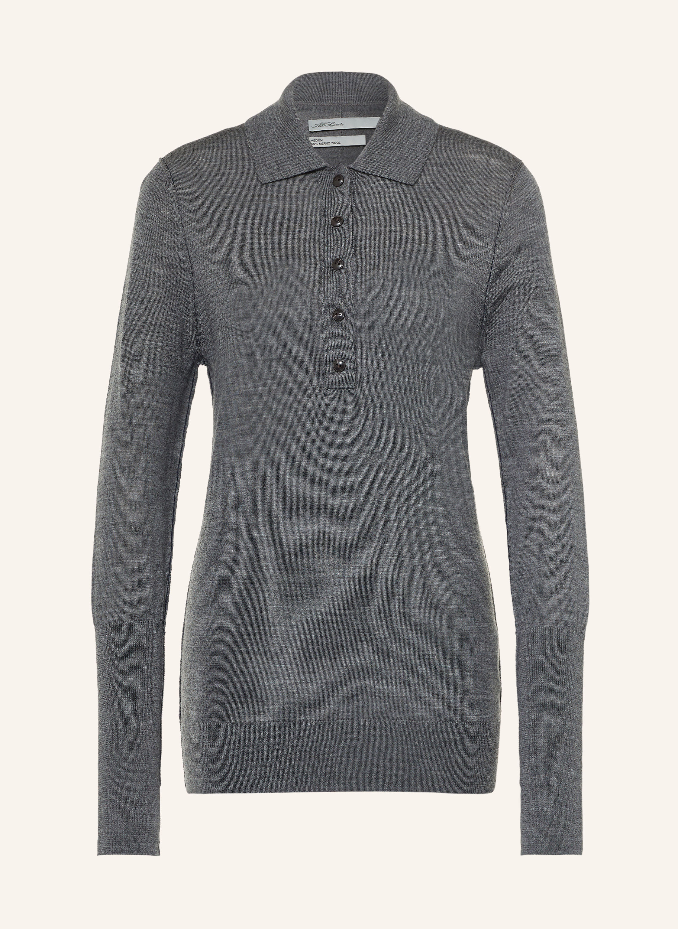 ALLSAINTS Strick-Poloshirt MARTEL aus Merinowolle
