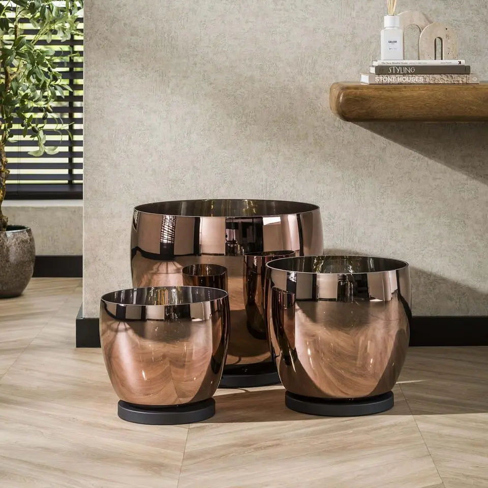 Hoyz Collection - Vloerlamp UP XXL - Koperkleurig Glas - &Oslash;48