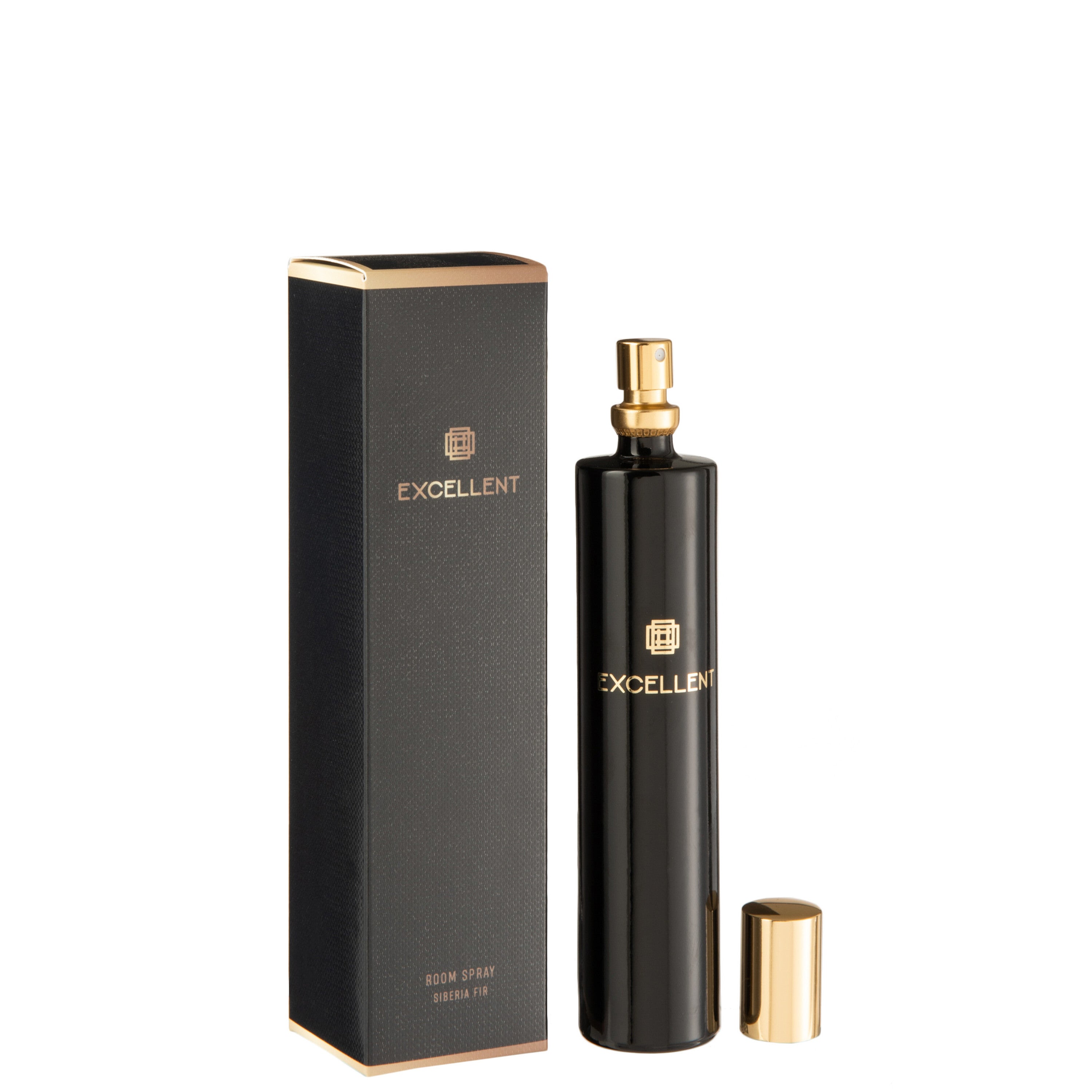 J-Line huisparfum Excellent - Siberia Fir - glas - zwart