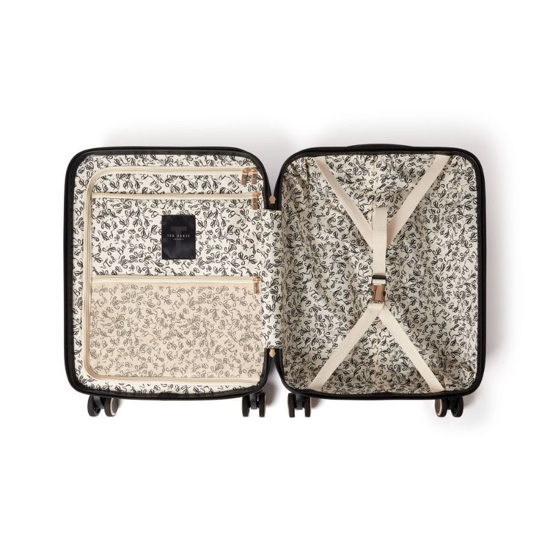 Ted Baker Icon Black Croc Cabin Suitcase 4 Wheel Luggage Travel 39L