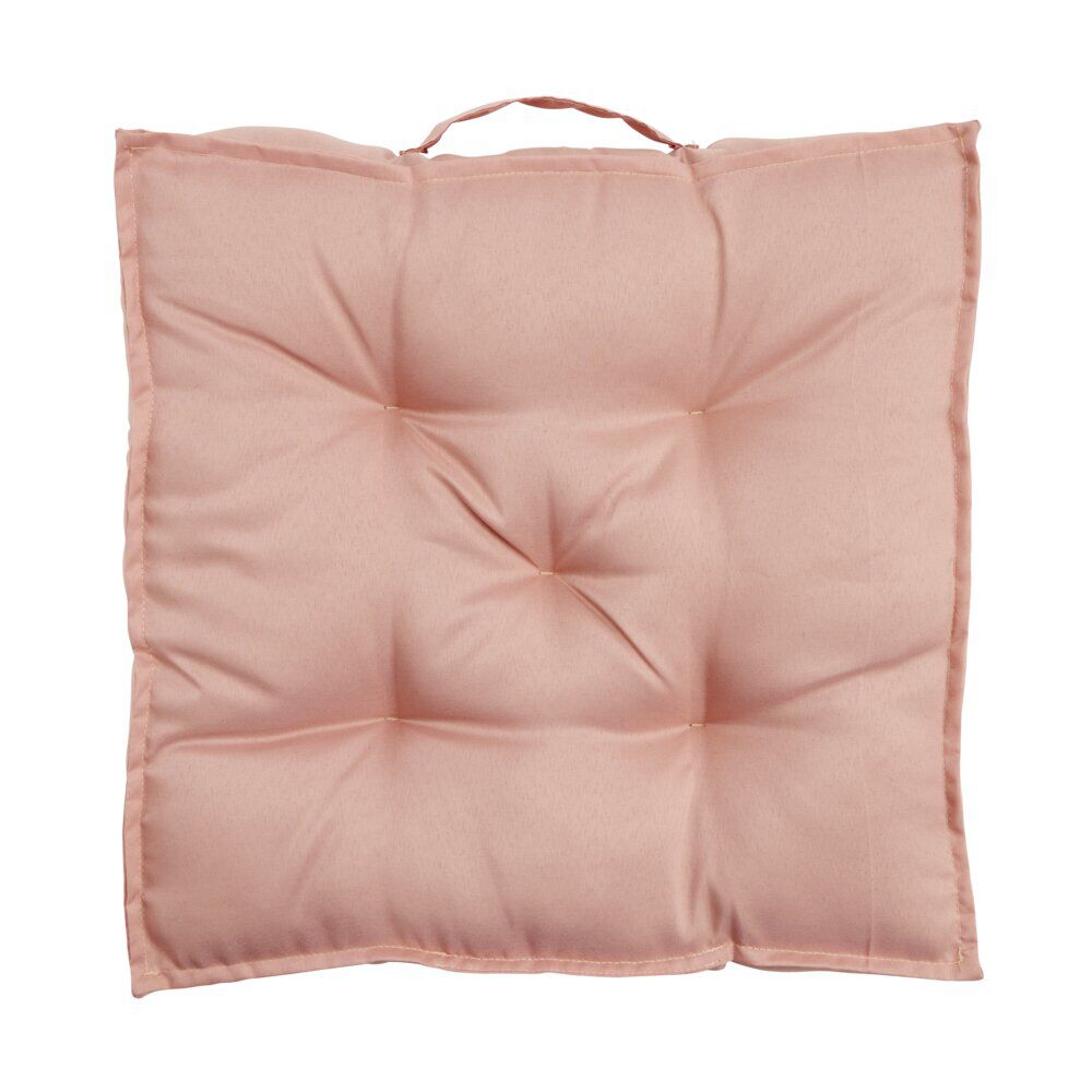 Coussin de sol assise carrée matelassée taupe 45x45cm
