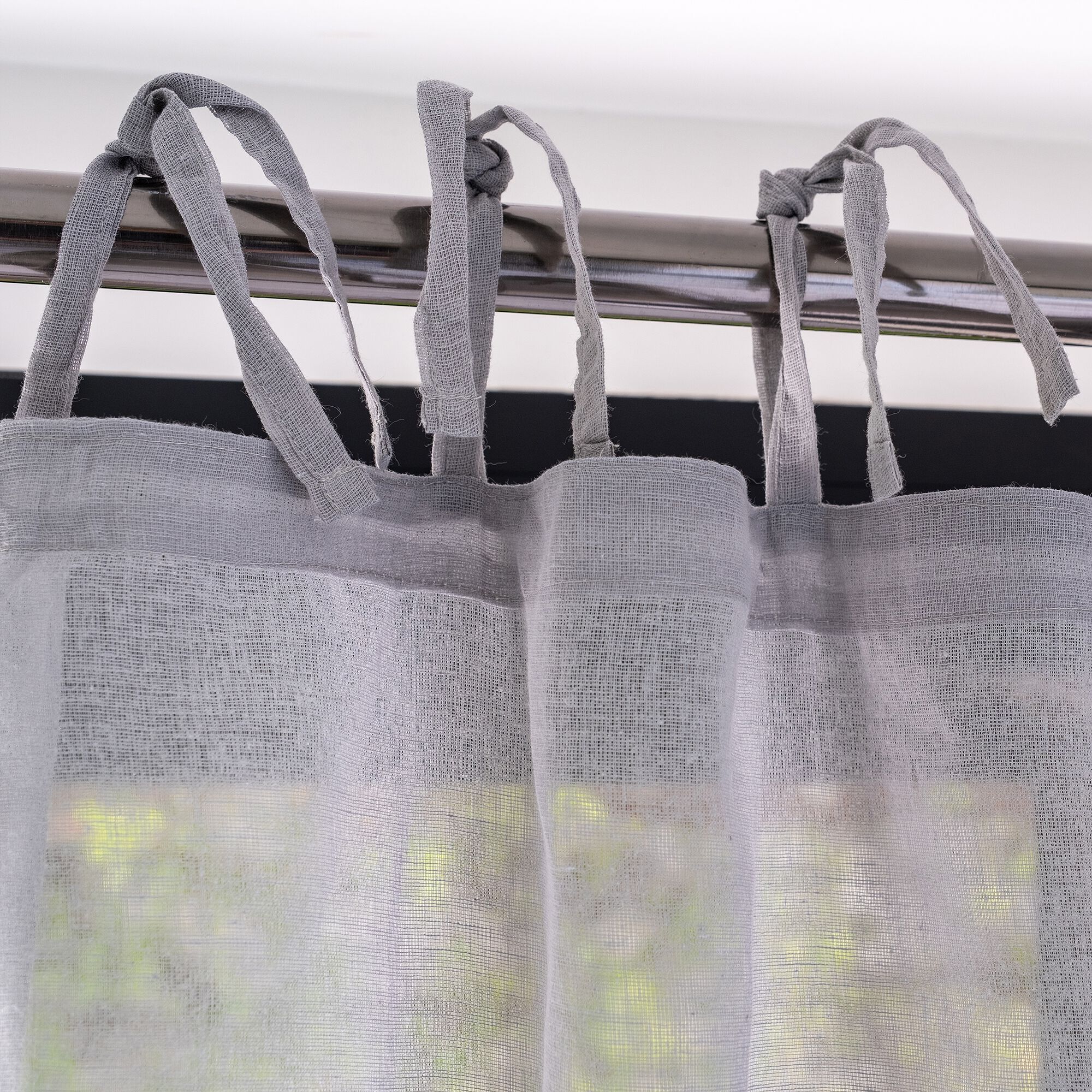 LOLA - Voilage à nouettes en coton 105x250cm - gris