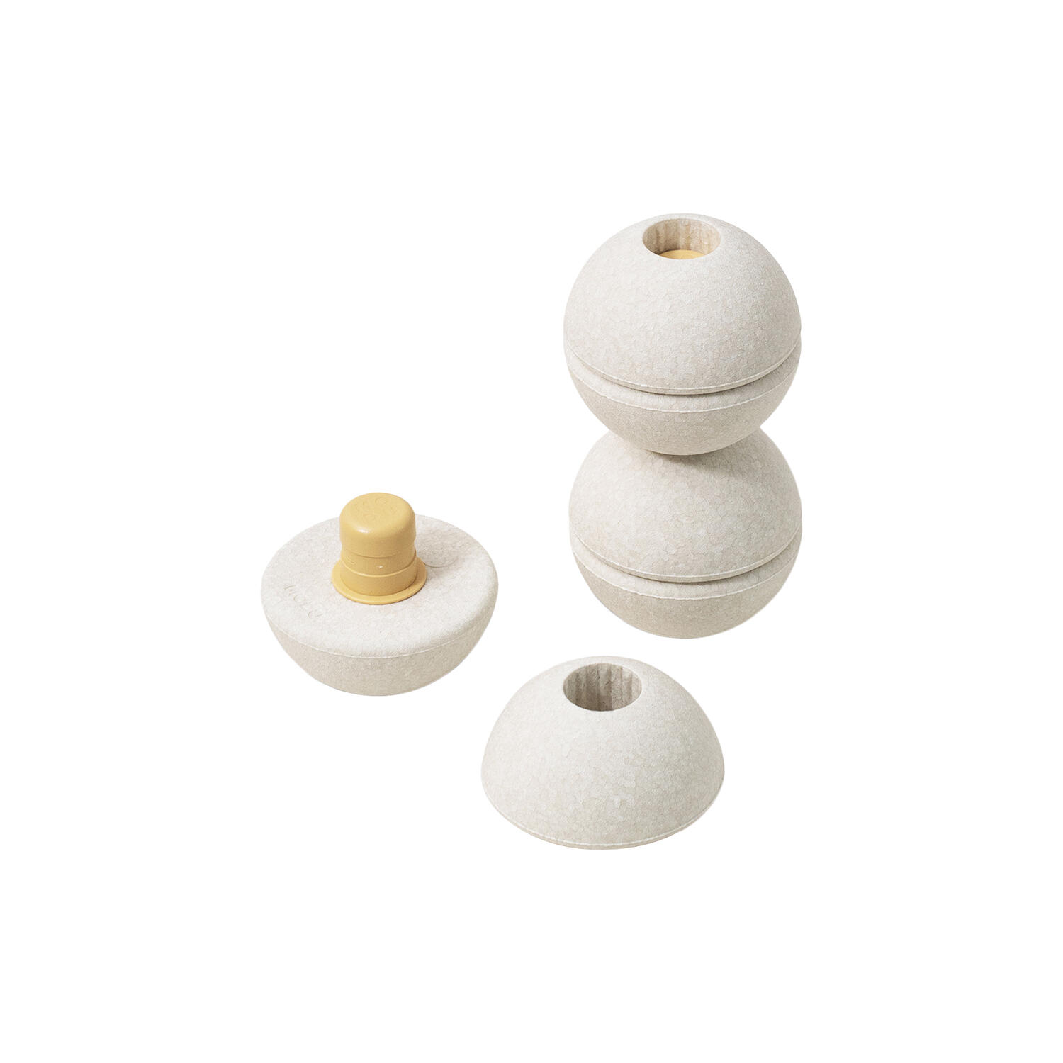 3 x skumbolde, sand grey/honey yellow
