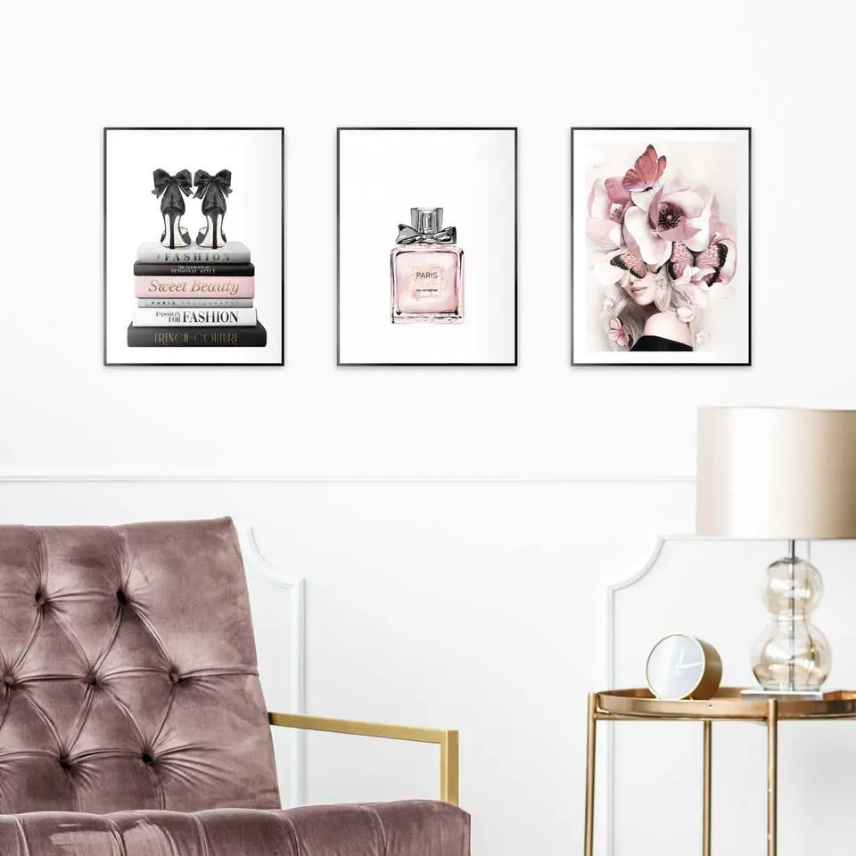 Set poster met lijst - Pink Beauty