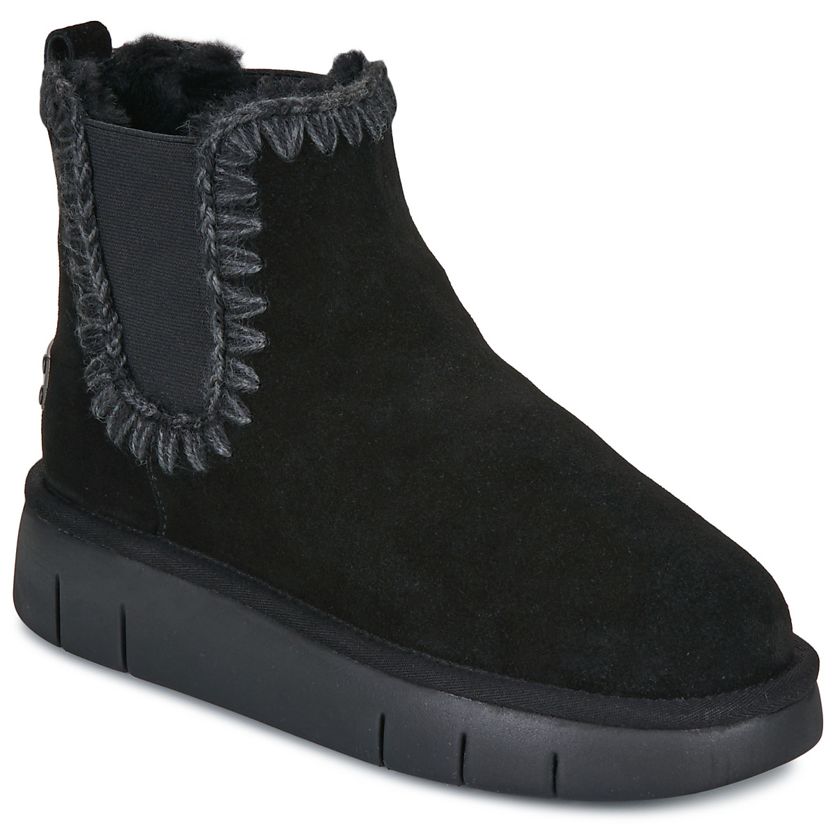 Mou - BOUNCE CHELSEA BOOT IN SUEDE - Black
