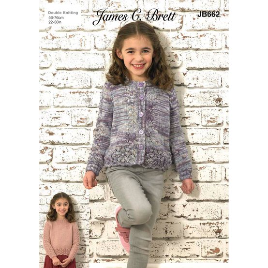 James C Brett Stonewash DK Cardigan and Jumper Pattern JB662