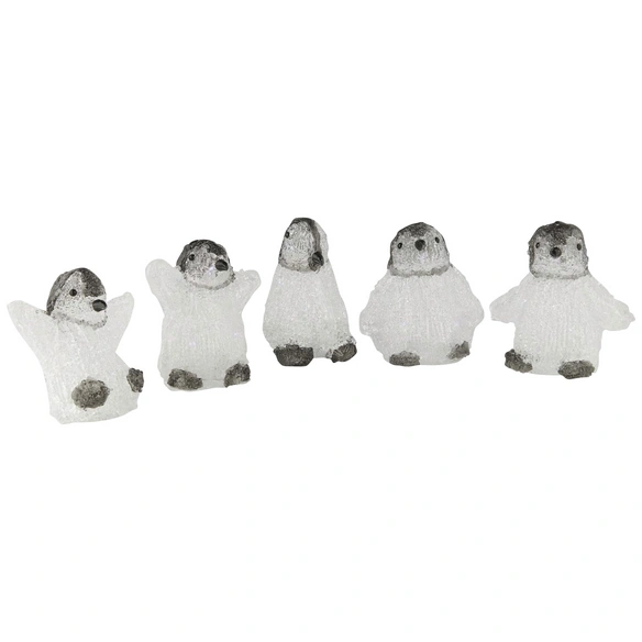 Weihnachtsfigur, Pinguin, Höhe: 12,5 cm, netz, weiß