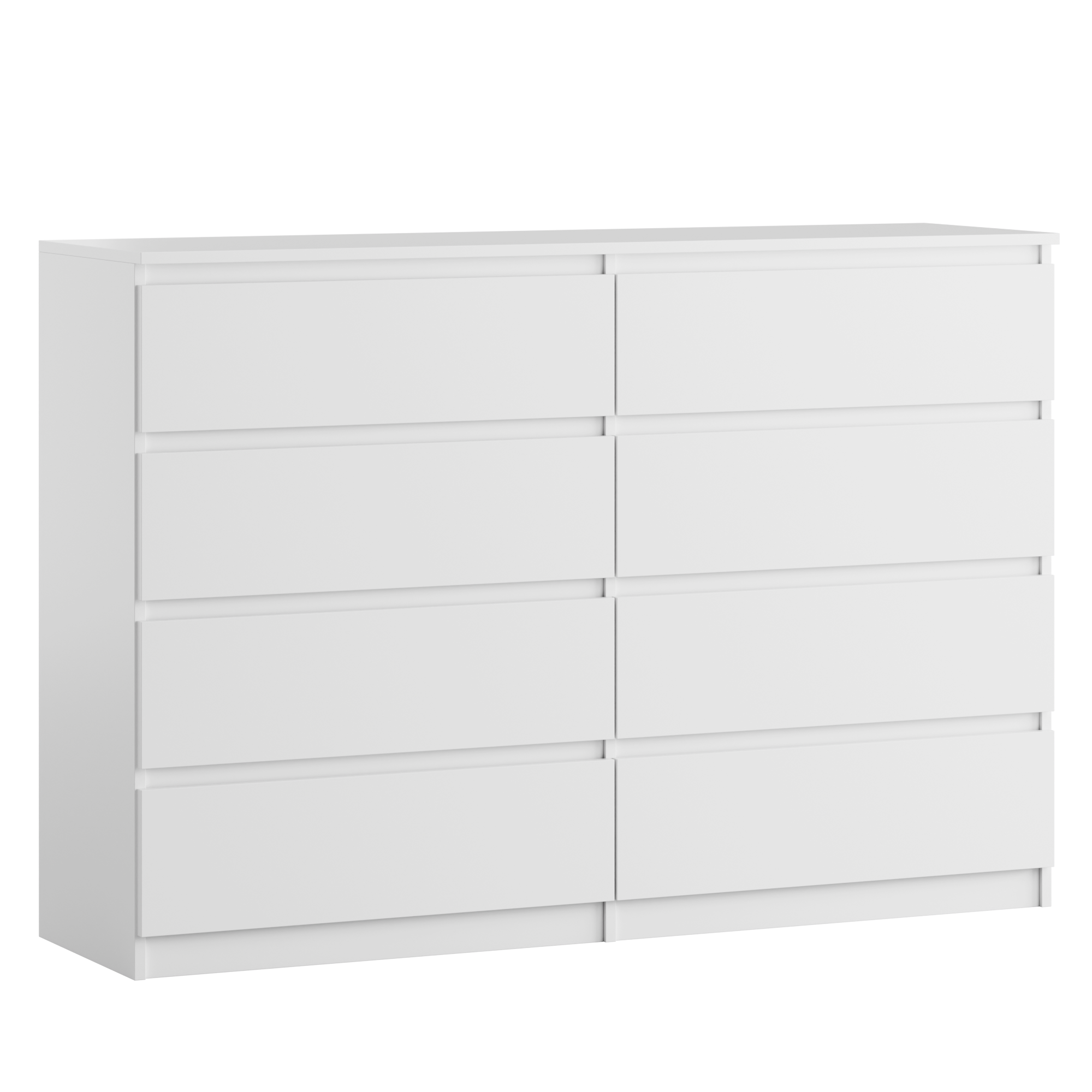 Komoda BASIC 8 szuflad – Biała | 140x97x40 cm