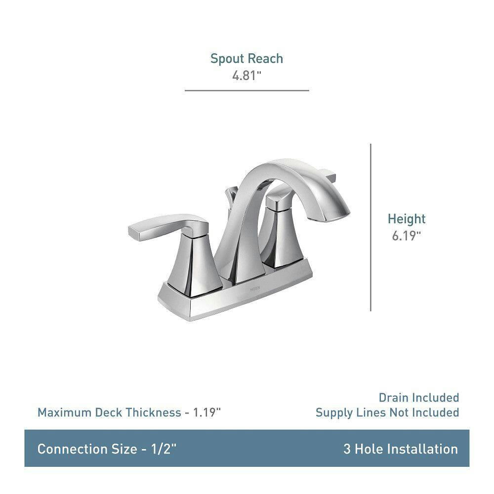Moen® Voss Double Handle High Arc Bathroom Sink Faucet, Nickel