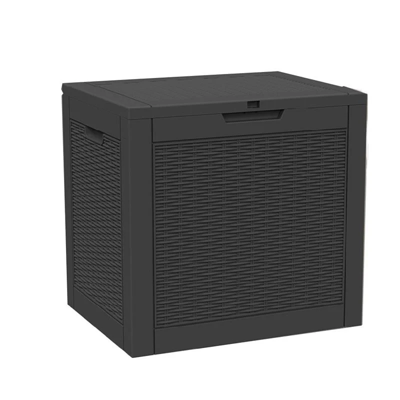 30 Gallon Outdoor Storage Box with Woodgrain or Rattan Effect /Durable, Weatherproof, UV Protected, Easy to Assemble - 30GAL