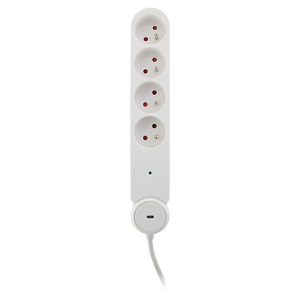 Multiprise parafoudre 4x16A blanc Zenitech
