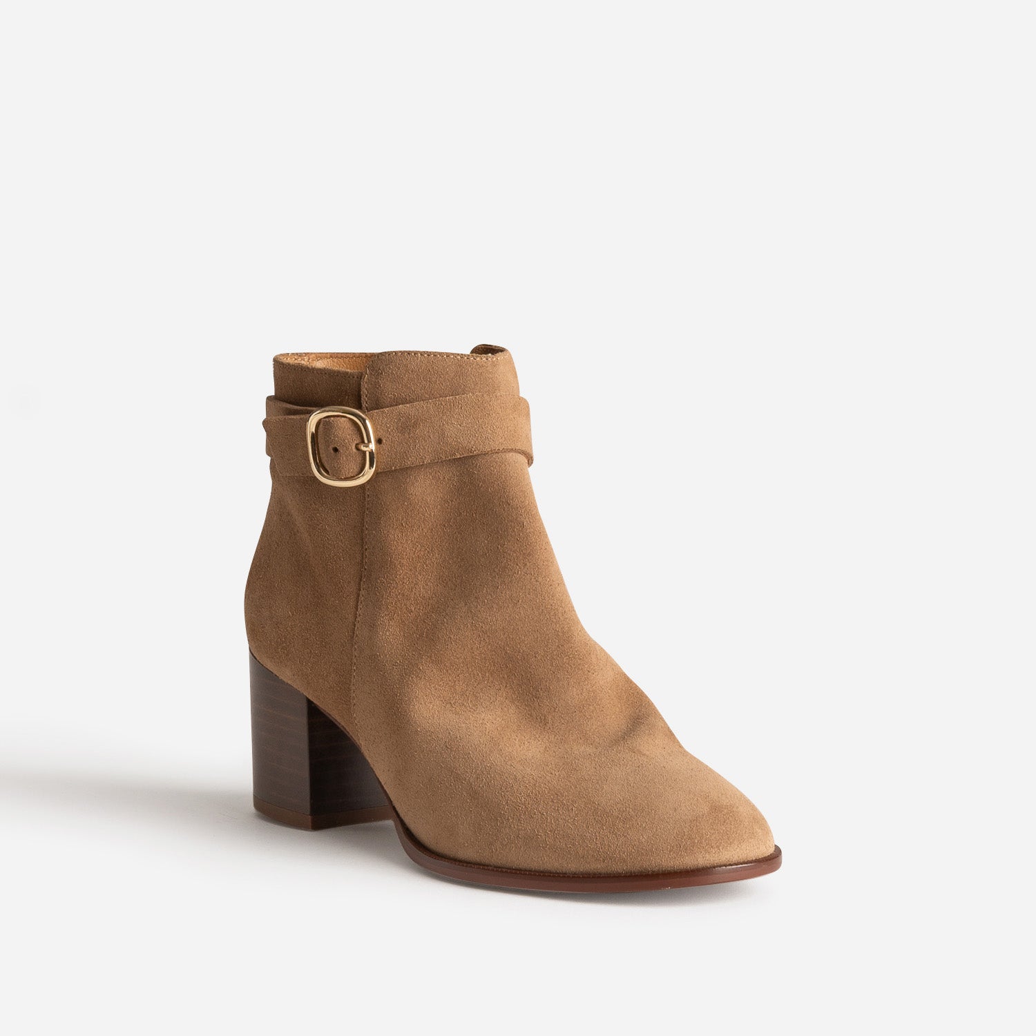 Boots ERAM FLEX beige en cuir velours