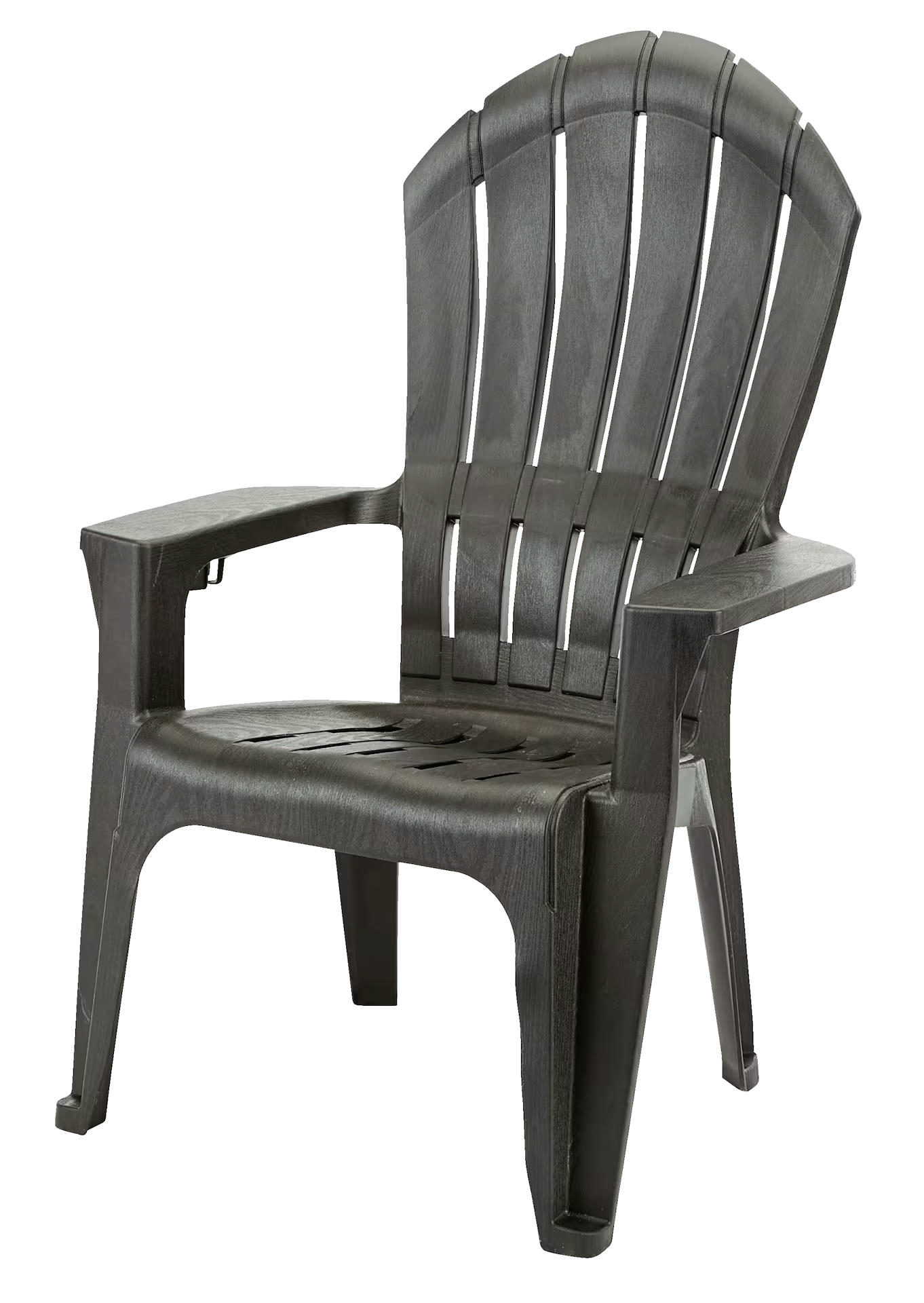 The Big Easy Plastic Outdoor/Patio Adirondack Chair w/ Cup Holder, Black