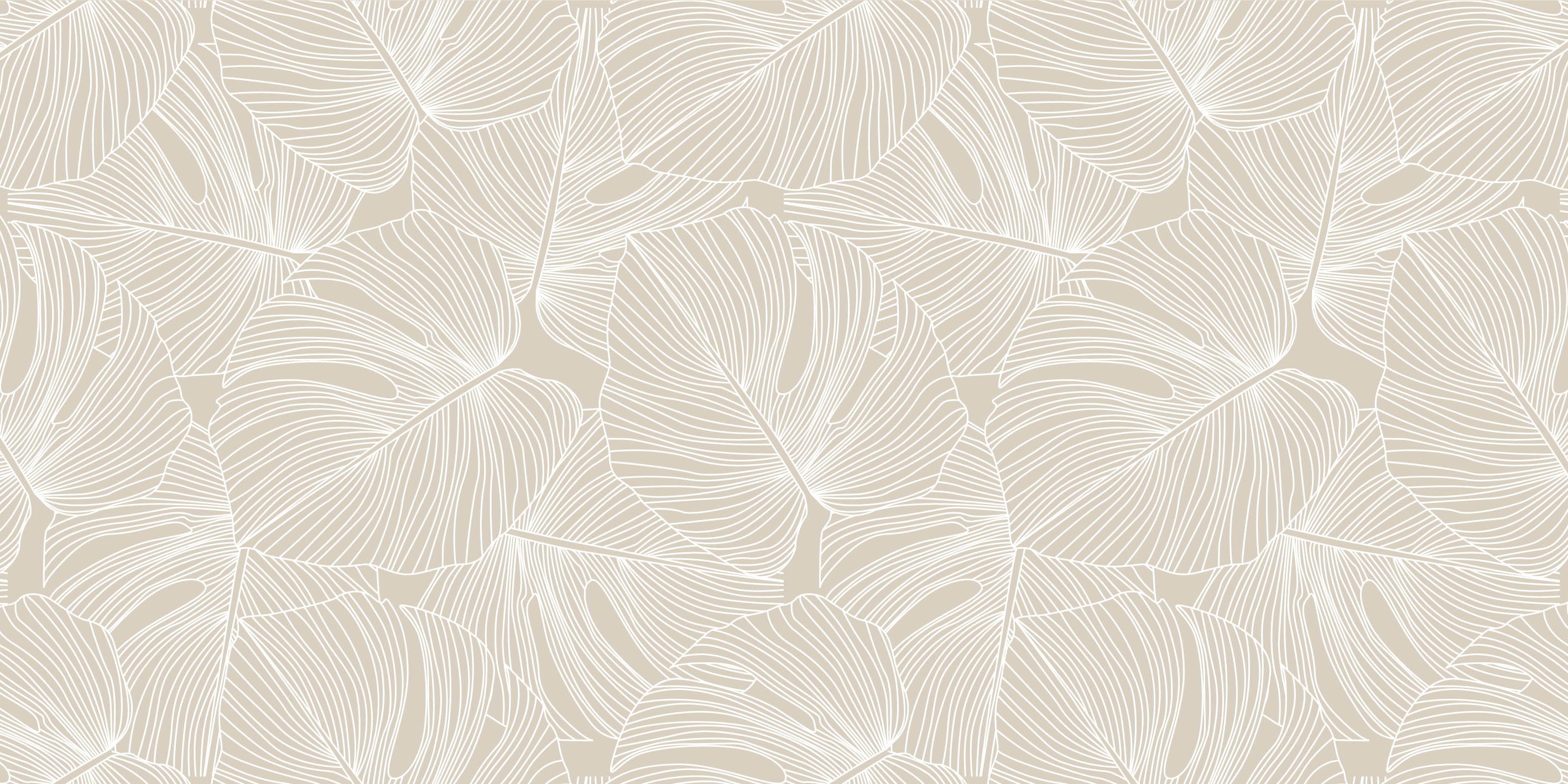 PALMS - Tapis en vinyl palmiers écru 48x98 cm