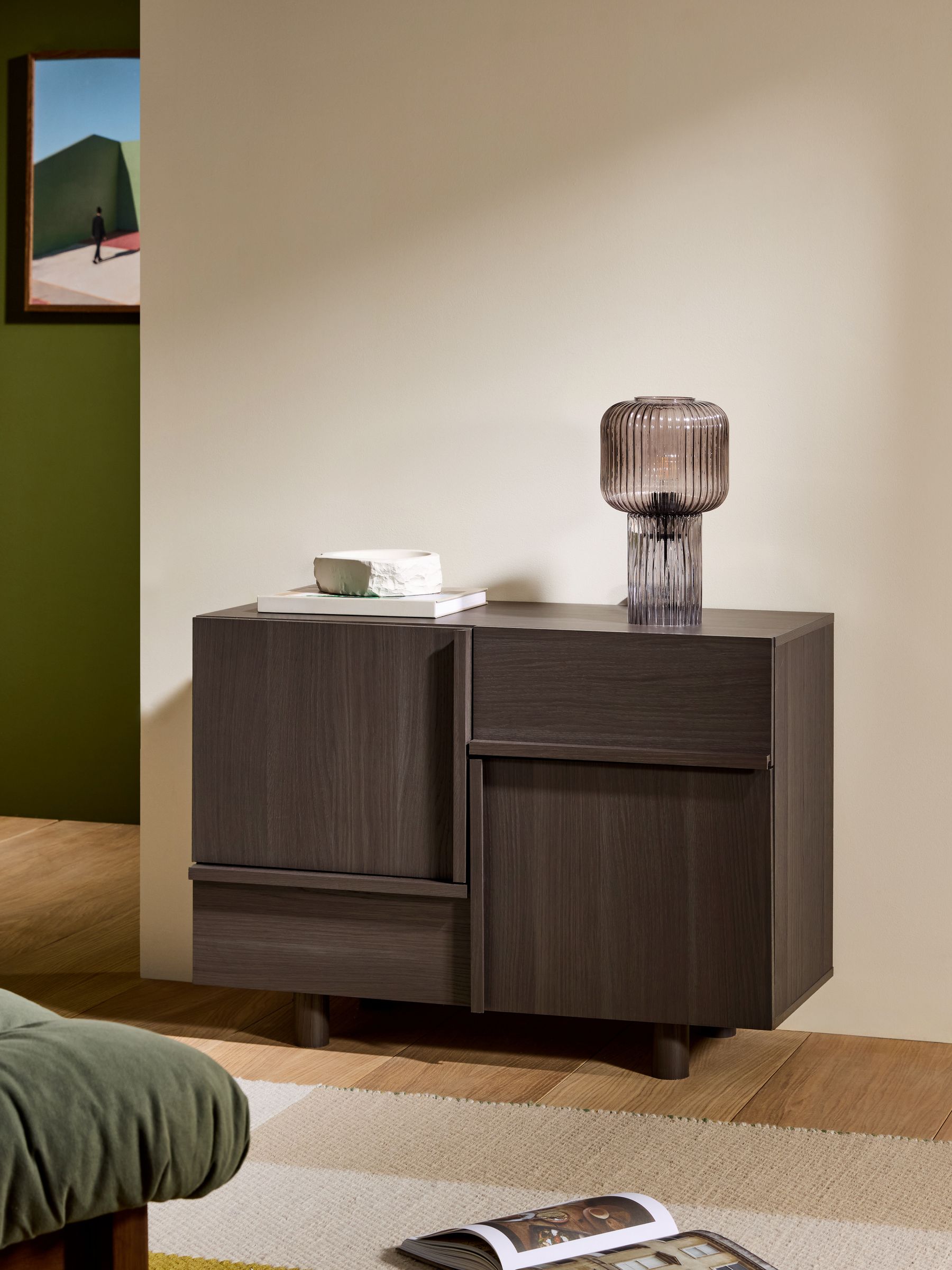 Ascott Small Sideboard in Dark Wood Effect