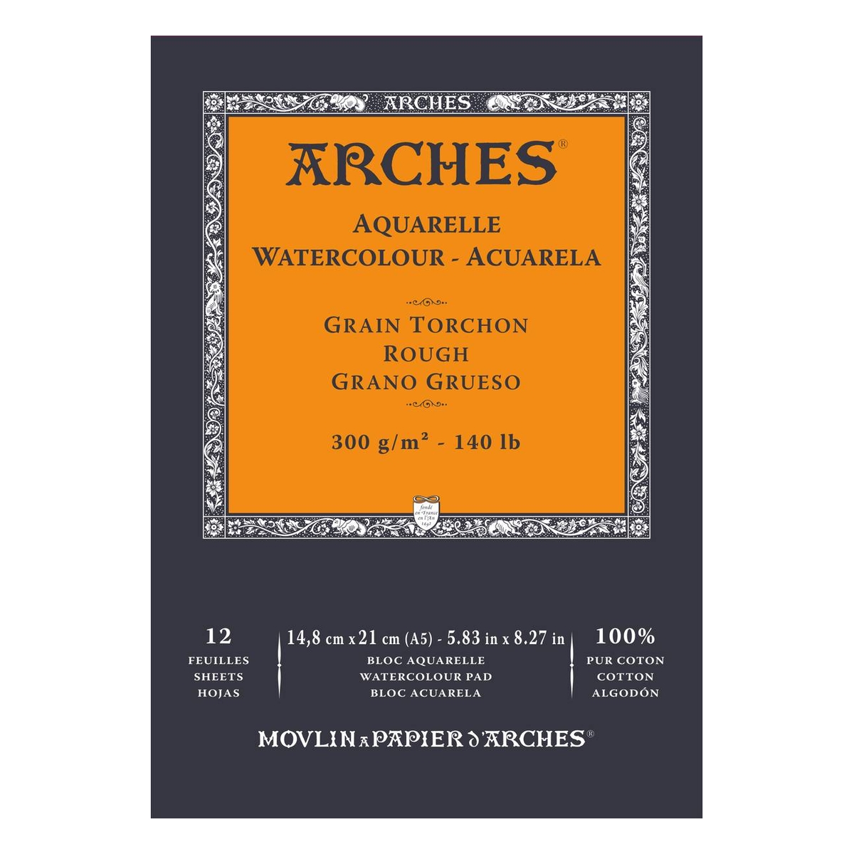Arches Rough 300g Watercolour Paper A5 12 Sheets