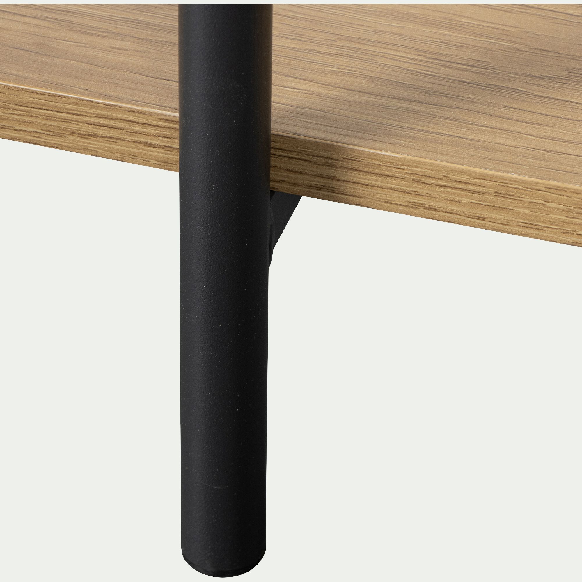 IZZY - Bibliothèque en bois et fer noir l80cm - bois clair
