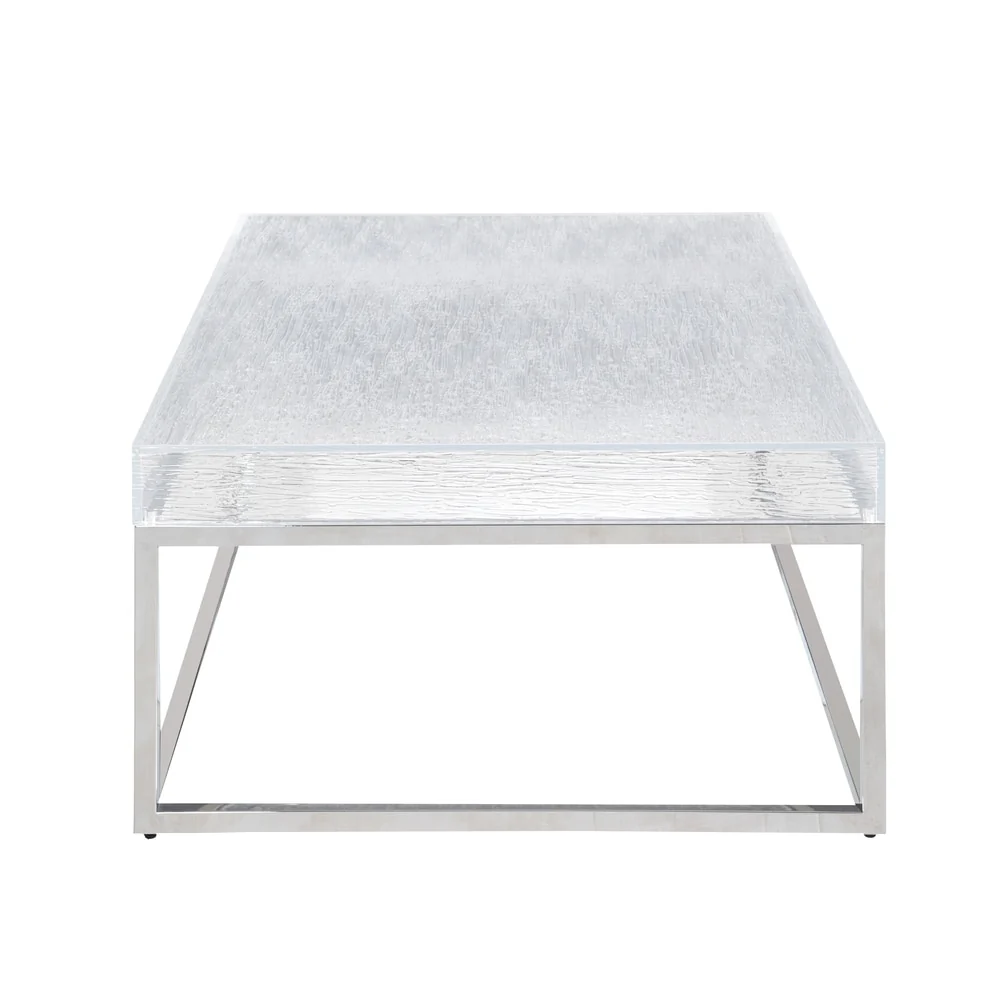 Somette Estelle 39 Square Cocktail Table with Acrylic Top and Steel Frame