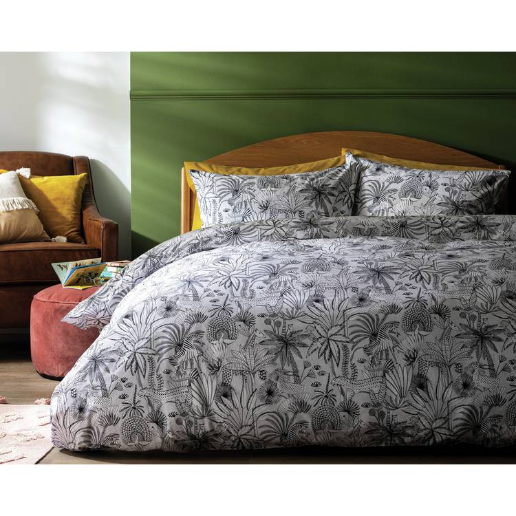 Habitat Cotton Jungle Black & White Bedding Set - Single