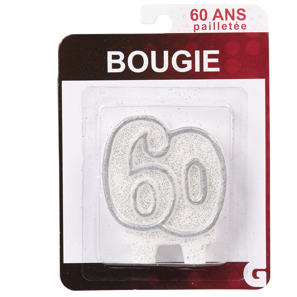 Bougie anniversaire chiffre 60