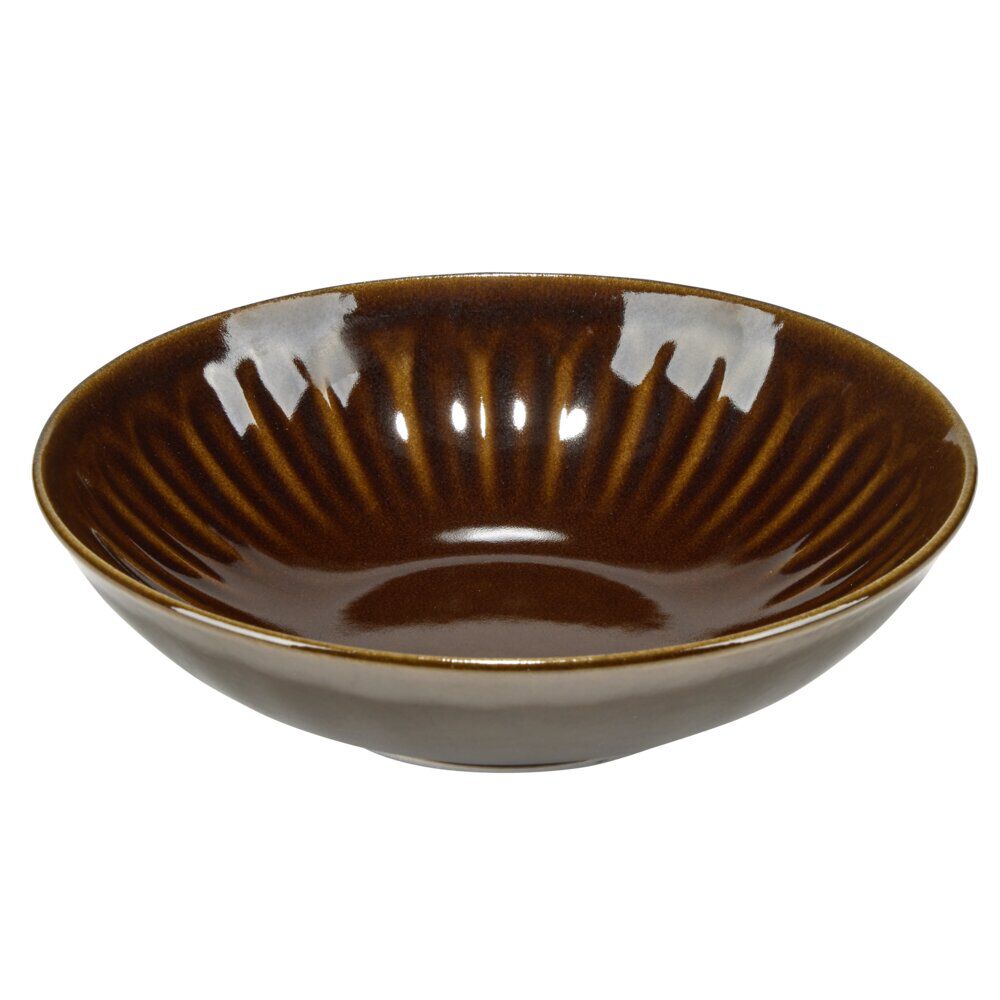 Assiette creuse ronde Badem faïence marron foncé Ø20,8cm