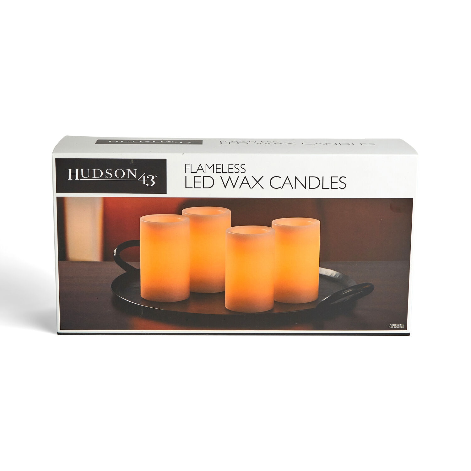 3 x 5 LED Wax Pillar Candle Set 4pk by Hudson 43