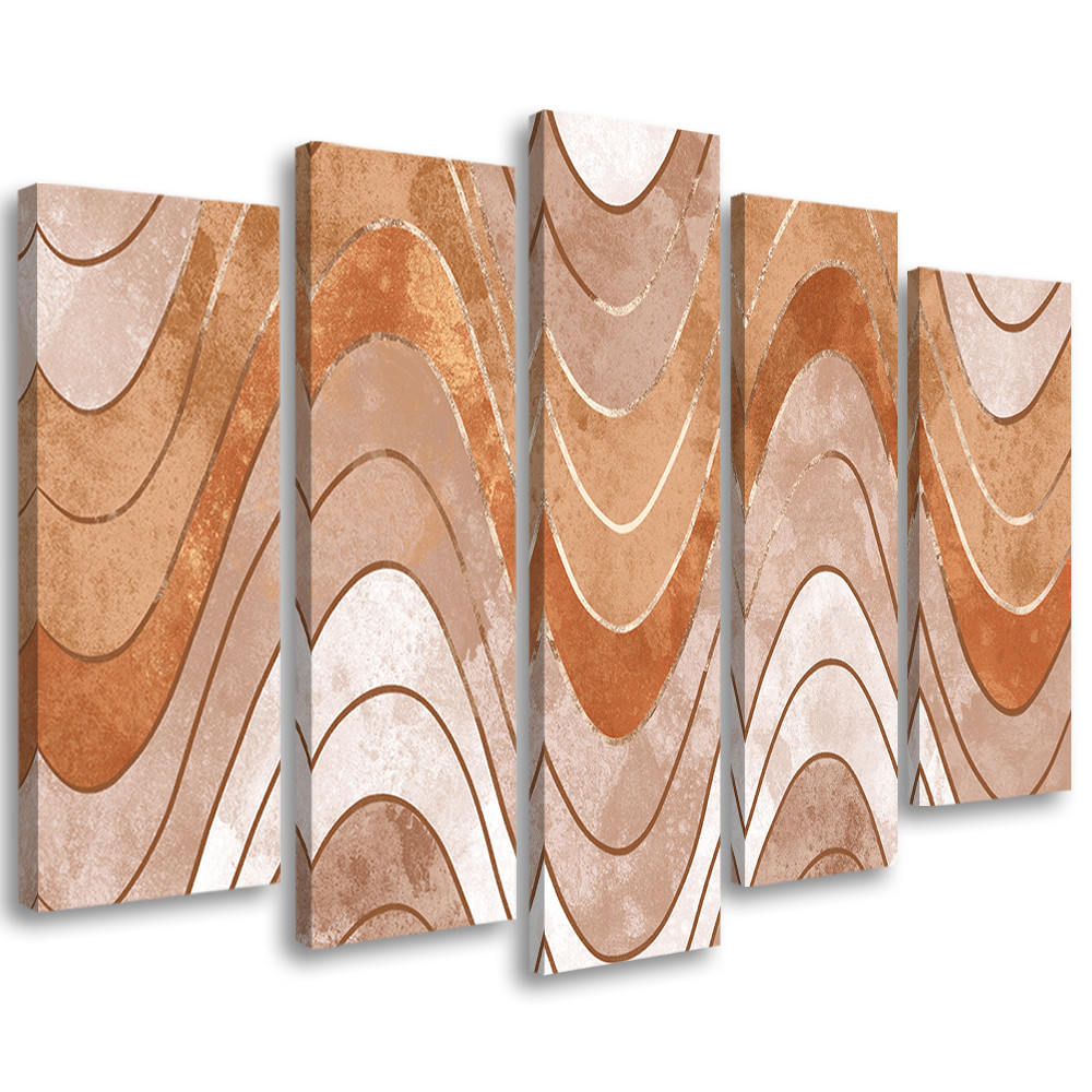 Feeby Obraz 5 częściowy na płótnie Poziome falujące linie