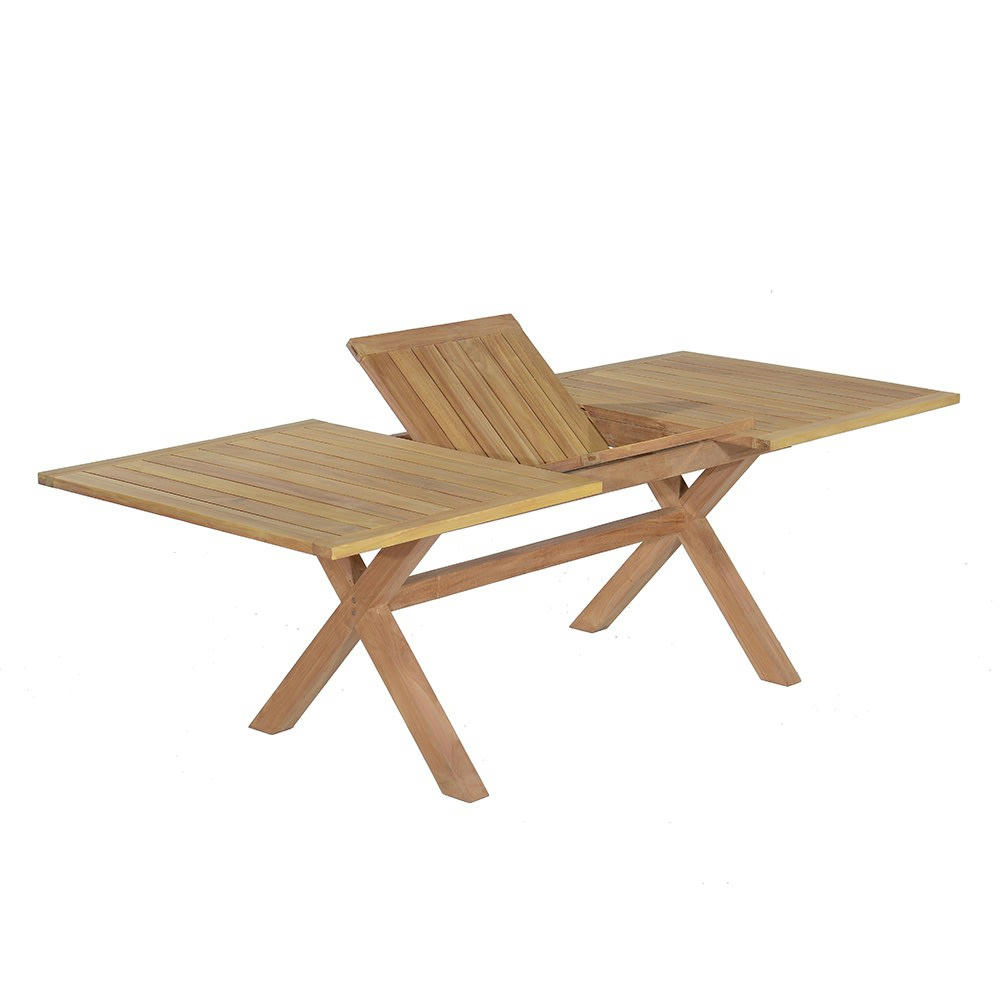 LINARTE - Table de jardin extensible en teck massif L180/240