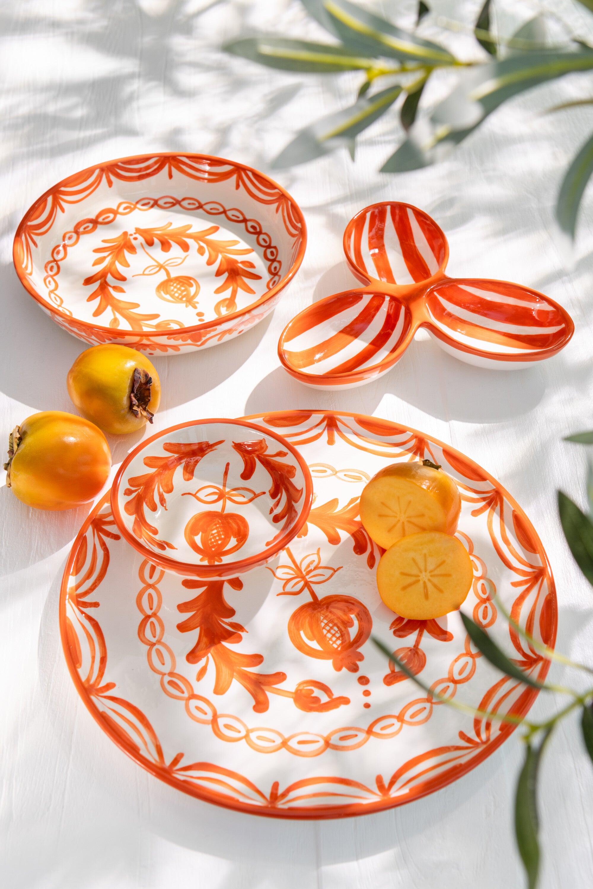 J-Line kom Granada High - keramiek - wit oranje - small - Ø