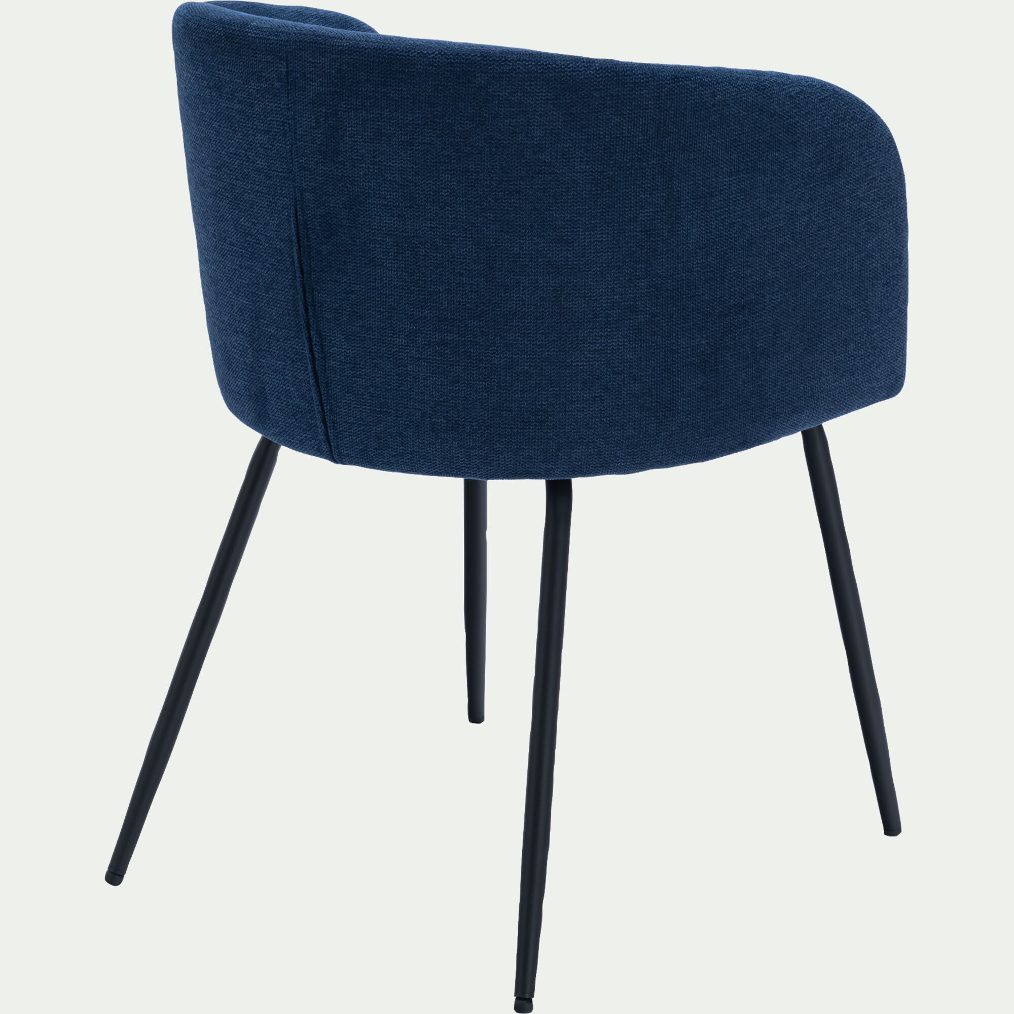PEILLE - Chaise en tissu et métal avec accoudoirs - bleu figuerolles