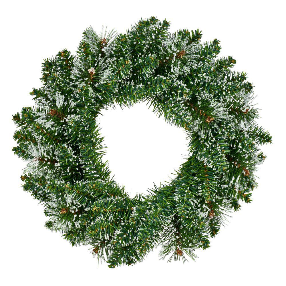 Couronne de No&euml;l sapin floquée neige